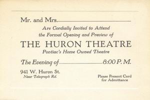 Huron Theatre - Grand Opening From Ken Martin (newer photo)